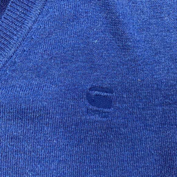 G-Star Raw Sweater Mens Extra Large Regatta Blue Berlow V Neck Knit Long Sleeve - Picture 5 of 15
